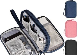 Cable Organizer Bag, Electronics Equipment Bag, Digital Gadget Organizer Case, Waterproof Journey Gear Storage Carrying Sleeve Pouch for Cable, USB, Earphone, Moveable Laborious Drives, Energy Banks, Telephone 1663944205 51vFOCuXPLL. AC