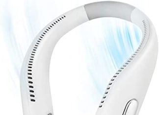 Moveable Neck Fan – Yolidas Arms Free Bladeless Neck Fan, 360° Cooling Hanging Fan, USB Rechargeable Private Neck Fan, Wearable Neck Fan Appropriate for Touring, Sports activities, Workplace-White 31O5LOhZzS. AC