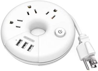 Journey Energy Strip, NTONPOWER 3 Retailers 3 USB Moveable Desktop Charging Station Quick Extension Wire 15 inches for Workplace, Dwelling, Resorts, Cruise Ship, Nightstand, White 31mxXagp7yL. AC