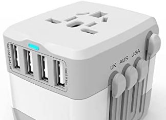 Common Journey Adapter All-in-one Journey Charger Worldwide Journey Socket Worldwide Energy Adapter with 4USB Ports AC Plug Adapter Journey Equipment for Over 150 Nations-Gray 31vDyiaNFsL. AC