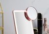 LED Foldable Journey Make-up Mirror – 5×7 inches 3 Colours Mild Modes USB Rechargeable Contact Display screen, Transportable Tabletop Beauty Mirror for Journey, Beauty, Workplace (Rose Gold) 41 F85RK0qL. AC