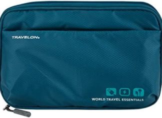 Travelon World Journey Necessities Tech Organizer, Peacock Teal 410fmFbnQ1L. AC