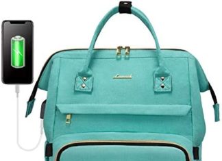 LOVEVOOK Laptop computer Backpack Ladies Trainer Backpack Nurse Luggage, 15.6 Inch Womens Work Backpack Purse Waterproof Anti-theft Journey Again Pack with USB Charging Port (Inexperienced) 412P3h9d57L. AC