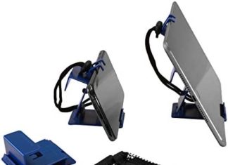 The SkyClip+ Telephone & Pill Holder for Air Journey, Residence and Workplace Use – Inflight Telephone Mount & Stand Appropriate with iPhone, Android, Kindle and Tablets – Final Journey Accent (Blue) 41753Uh86HL. AC