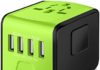SAUNORCH Common Worldwide Journey Energy Adapter W/Good Excessive Pace 2.4A 4xUSB, European Plug Adapter, Worldwide AC Outlet Plugs Adapters for Europe, UK, USA, AU, Asia-Inexperienced 418CCZh1UHL. AC