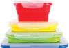 Kitchen + Dwelling Skinny Bins Collapsible Containers – Set of 4 Rectangle Silicone Meals Storage Containers – BPA Free, Microwave, Dishwasher and Freezer Secure – No Extra Cluttered Container Cupboard! 41BNrs2k48L. AC