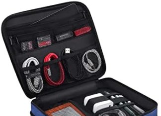 Cable Organizer Bag- Tremendous Massive 3 Layer Digital Journey Organizer Case with Shockproof Pokect for Pill, Wire organizer with DIY Storage Space Journey bag for Chargers, Digital Equipment Navy 41IfTjjjyLL. AC