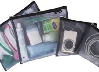 Travelon Set of 4 Mesh Pouches, Grey, 9.5 x 12.75 x 0.5 41MFRSdCOHL. AC