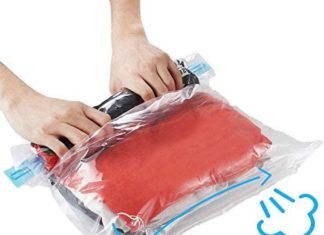 10Pack Journey Area Saver Baggage (4 x S, 3 x L, 3 xL) , Reusable KFYM Vacuum Journey Storage Bag, Saves 75% of Storage Area , Roll-Up Compression, No Want For Vacuum Machine Or Pump 41VewvOio6L. AC