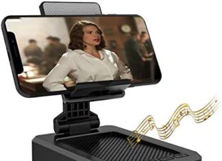 Cell Cellphone Stand with Wi-fi Bluetooth Speaker and Anti-Slip Base HD Encompass Sound Good for Residence and Outside with Bluetooth Speaker for Desk Appropriate with iPhone/ipad/Samsung Galaxy 41eYp7c5 6L. AC