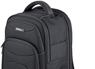StarTech.com Unisex Backpack Ergonomic Pc Bag with Detachable Accent Case-Laptop computer/Pill Pockets-Nylon, Black, 15.6″ 41ibLhIYldL. AC