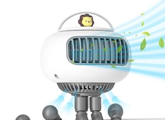 Stroller Fan, SWTOIPIG Transportable Bladeless Fan Mini Handheld Followers, 4-Pace Choices USB Rechargeable Battery Operated Fan, Appropriate for Stroller, Desk, Handheld, Suspended 41uMk40pmJL