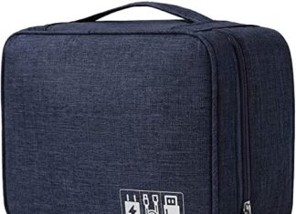 Electronics Equipment Organizer Bag, Digital Organizer Journey Common Cable Organizer Electronics Equipment Instances for Cable,Charger, Telephone, USB, SD Card, Enterprise Journey Gadget Bag, Darkish Blue 51 g0NFZ L. AC