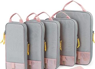 Compression Packing Cubes, BAGSMART 6 Set Packing Organizers for Journey, Expandable Baggage Organizer for Stick with it Baggage, Compression and Light-weight Suitcase Organizers for Girl & Man 513fn6Xni0L. AC
