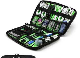 Electronics Equipment Organizer Bag,Moveable Tech Gear Cellphone Equipment Storage Carrying Journey Case Bag, Headphone Earphone Cable Organizer Bag (M, Black) 519p mcWxlL. AC