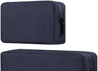 Journey Electronics Cable Organizer Bag Equipment Bag,Canvas Waterproof Common Electronics/Equipment Multifunction Carrying Case Devices Bag Pouch 2 Items,Navy Blue(Small+Huge) 51C5vmSQdUL. AC