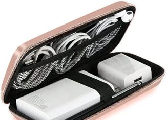 iMangoo Shockproof Carrying Case Arduous Protecting EVA Case Impression Resistant Journey 12000mAh Financial institution Pouch Bag USB Cable Organizer Earbuds Pocket Accent Clean Coating Zipper Pockets Rose Gold 51DzhBavztL. AC