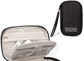 Moveable Journey Common Cable Organizer Electronics Equipment Bag, YLQP Digital Organizer Small Digital Devices Carrying Case Pouch for USB Wire, SD Playing cards, Earphone, Energy Financial institution (Black) 51E0VacOCL. AC