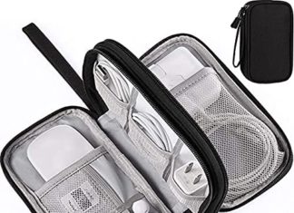 Electronics Equipment Organizer Bag, Moveable Tech Gear Telephone Equipment Storage Carrying Journey Case Bag for Charger USB Cables SD Reminiscence Playing cards Earphone Flash Arduous Drive – Black 51Fjo8NqLUS. AC