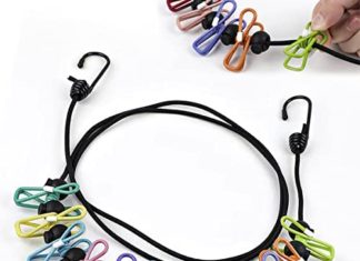 Journey Clothesline with 12 Clothespins, Windproof Transportable Clothesline for Outside Journey Devices, Tenting Equipment, Indoor Laundry Drying, RV Equipment, Junvaia Stretchy Retractable Garments Line 51HbfbnvWVL. AC