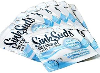SinkSuds Journey Laundry Detergent Liquid Cleaning soap + Odor Eliminator for All Materials Together with Delicates, (TSA Compliant), 8 Sink-Packets (0.25 fl oz every) 51TnJvdCSaL. AC