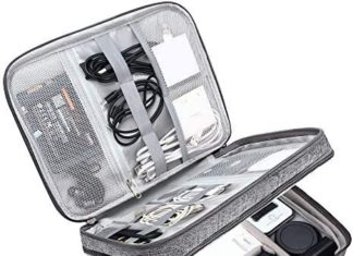 Digital Bag Journey Cable Equipment Bag Waterproof Double Layer Electronics Organizer Transportable Storage Case for Cable, Wire, Charger, Cellphone, Adapter, Energy Financial institution, Kindle, Exhausting Drives 51VqO FJCNL. AC