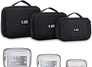 BUBM 3pcs/set Padded Journey Workplace Wire Cable Gear Organizer Electronics Equipment Bag Gadget Carry Pouch Electrical Wire Administration Gray 51fhxVzLWxS. AC