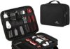 MATEIN Electronics Journey Organizer, Water Resistant Digital Equipment Case with Deal with, Transportable Tech Journey Presents for Males Double Layer Cable Storage Bag for Wire, Charger, Ipad Mini, Black 51frnhBNTkL. AC