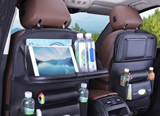 SIJAWEYI Automobile Backseat Organizer Backseat Automobile Organizer Protector Kick Mats for Children Desk Tray Foldable Eating Desk with Pill Holder Journey Equipment Organizer 1 Pack 51yVnKves2L. AC